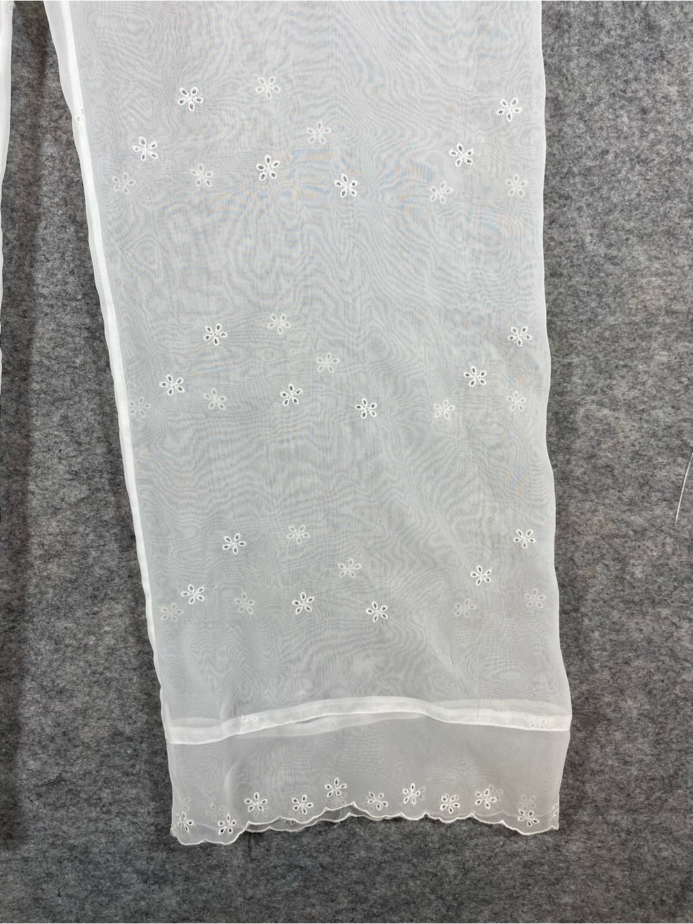 La Senza Sheer Mesh Lounge Pants White Embroidered Y2K Coquette Large Festival - Picture 7 of 16